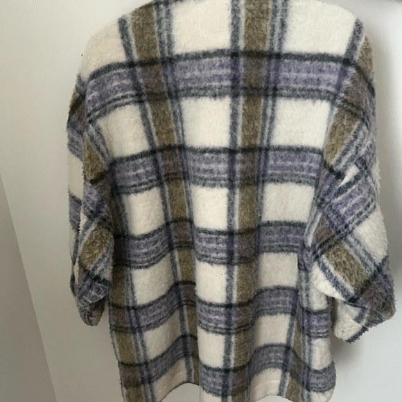 Zara Plaid shacket - Cream, Purple, Brown - Picture 3 of 4